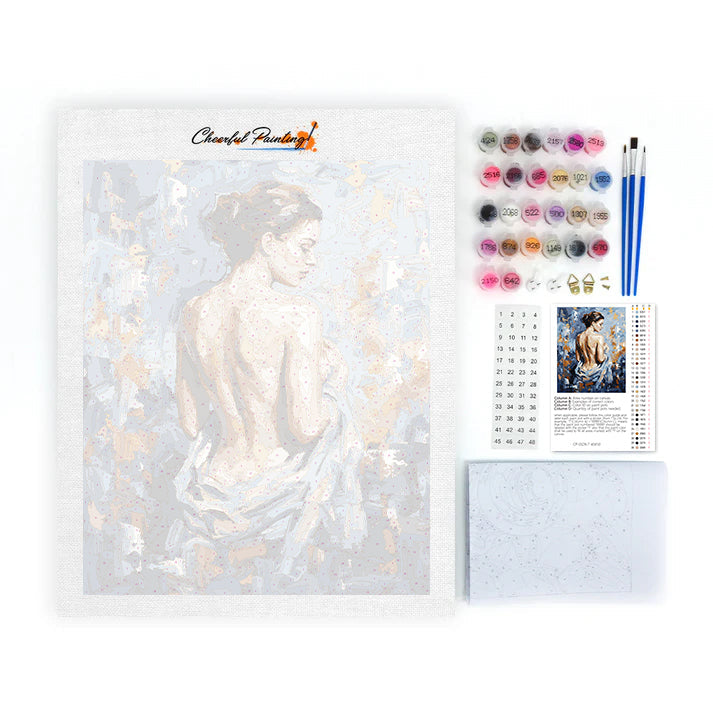 Modrá silueta - Maľovanie podľa čísel