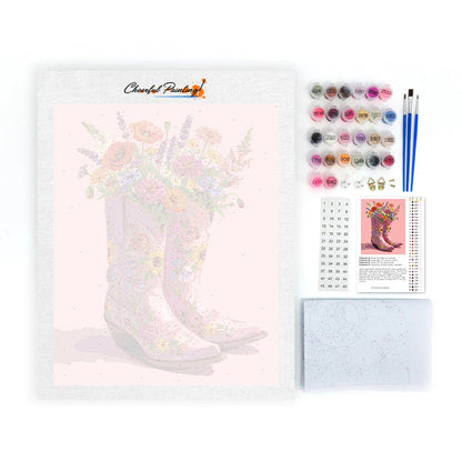 Čižmy a kvety - Maľovanie podľa čísel