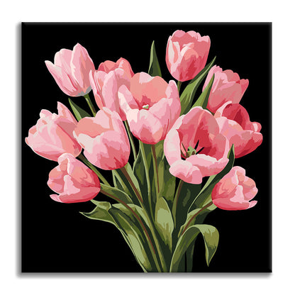 Polnočné tulipány - Mini maľovanie podľa čísel