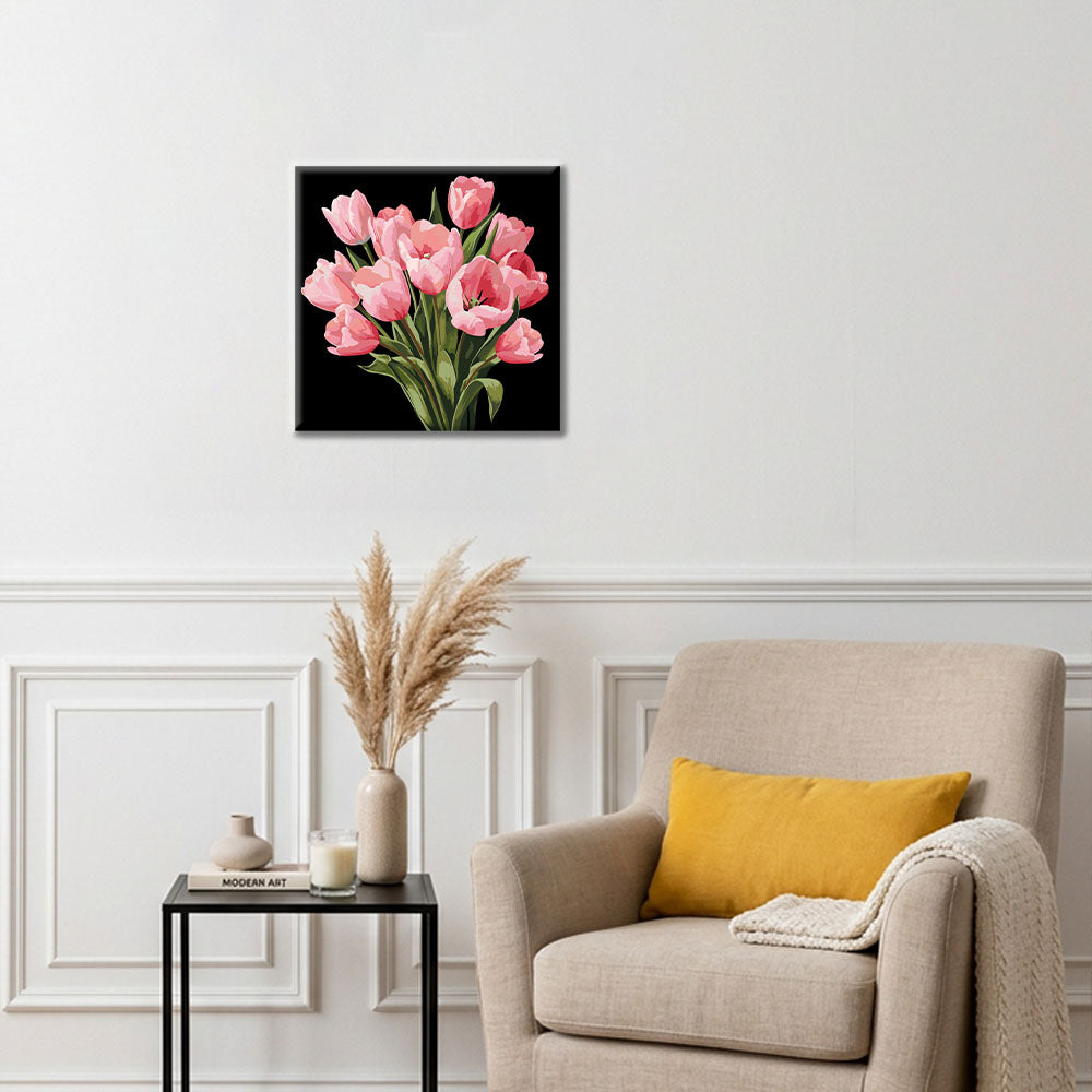 Polnočné tulipány - Mini maľovanie podľa čísel