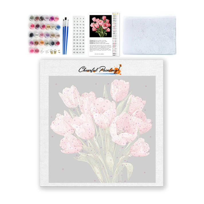 Polnočné tulipány - Mini maľovanie podľa čísel