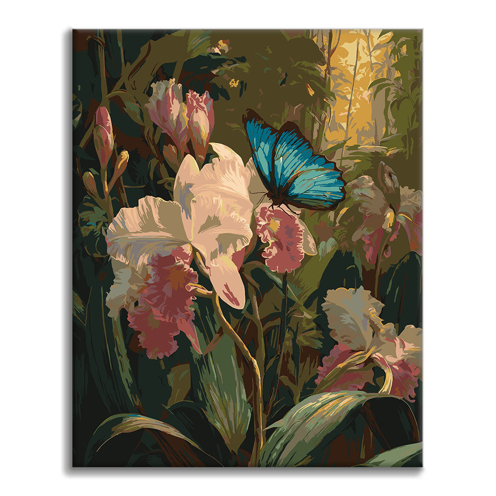 Orchidey a motýle - Maľovanie podľa čísel