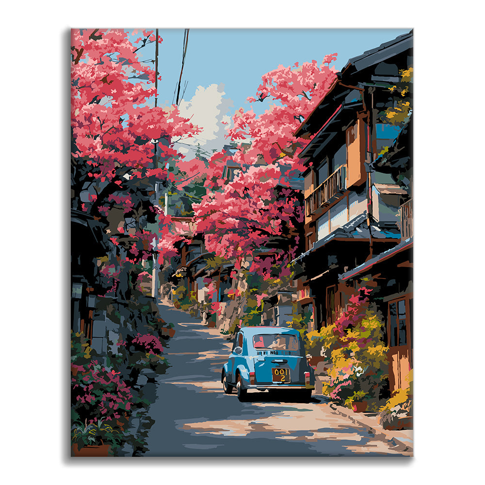 Blossom Street Car - Maľovanie podľa čísel