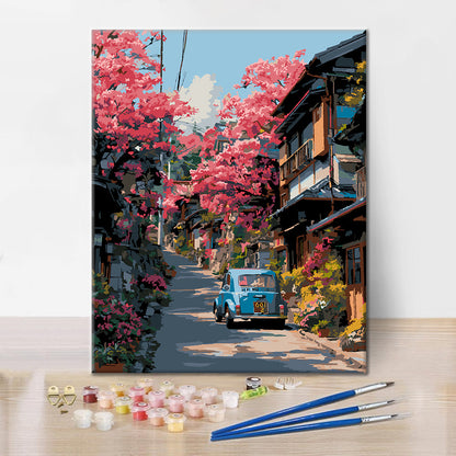 Blossom Street Car - Maľovanie podľa čísel