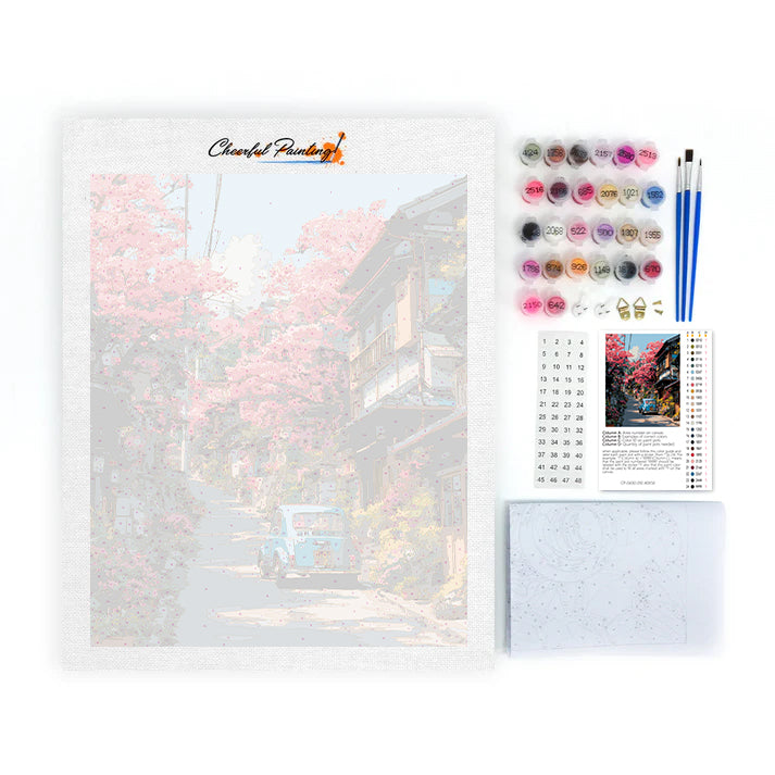 Blossom Street Car - Maľovanie podľa čísel
