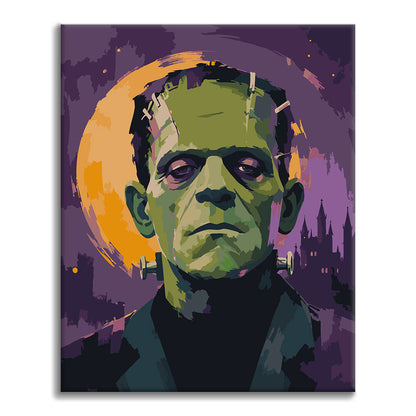 Frankenstein pod splnom mesiaca – Maľovanie podľa čísel