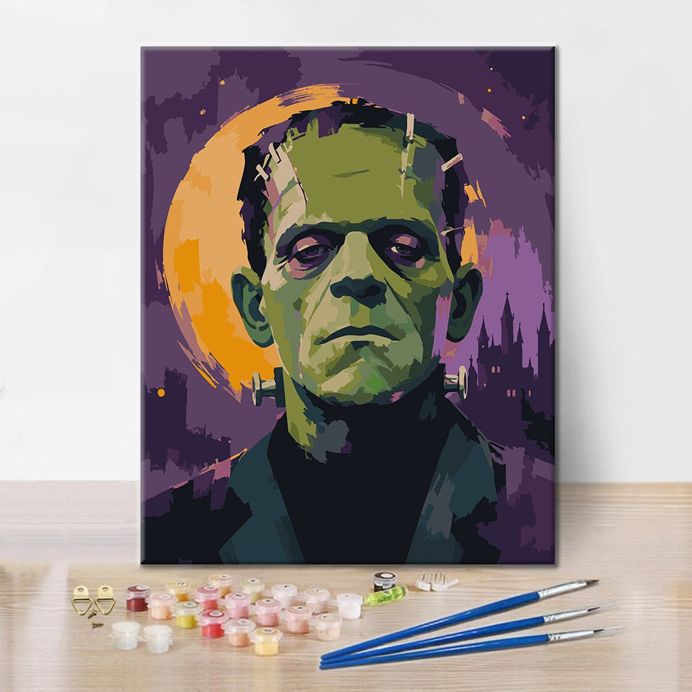 Frankenstein pod splnom mesiaca – Maľovanie podľa čísel