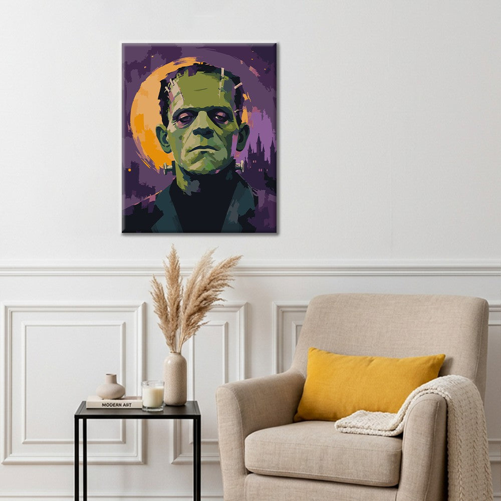 Frankenstein pod splnom mesiaca – Maľovanie podľa čísel
