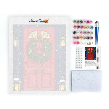 Snowy Christmas Door - Paint by Numbers