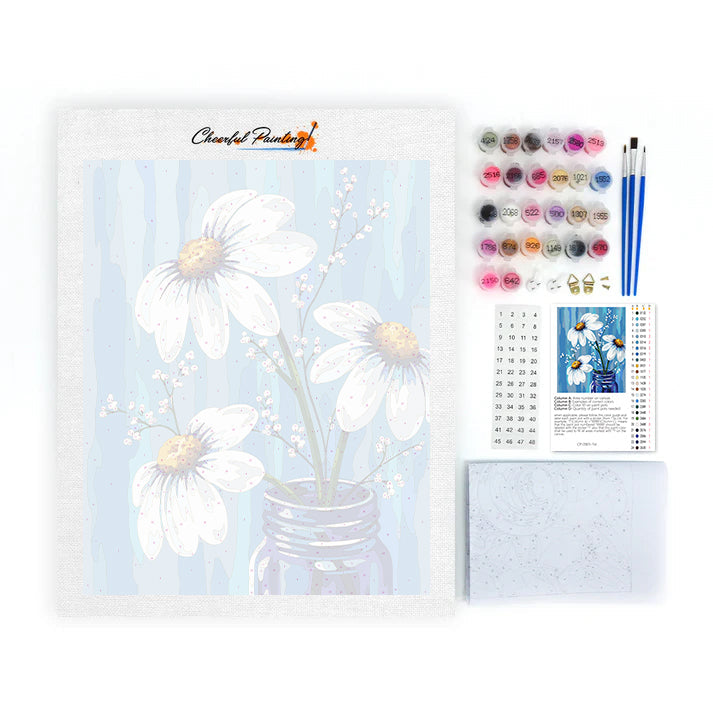 White Daisy Dreams - Paint by Numbers