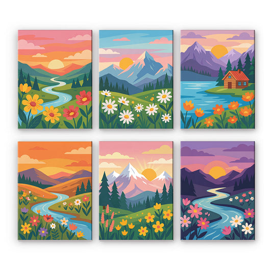 Hory a kvety - Maľovanie podľa čísel