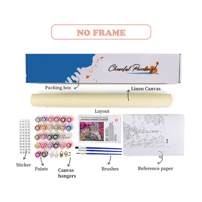 Záhrada s čerešňovými kvetmi - Maľovanie podľa čísel